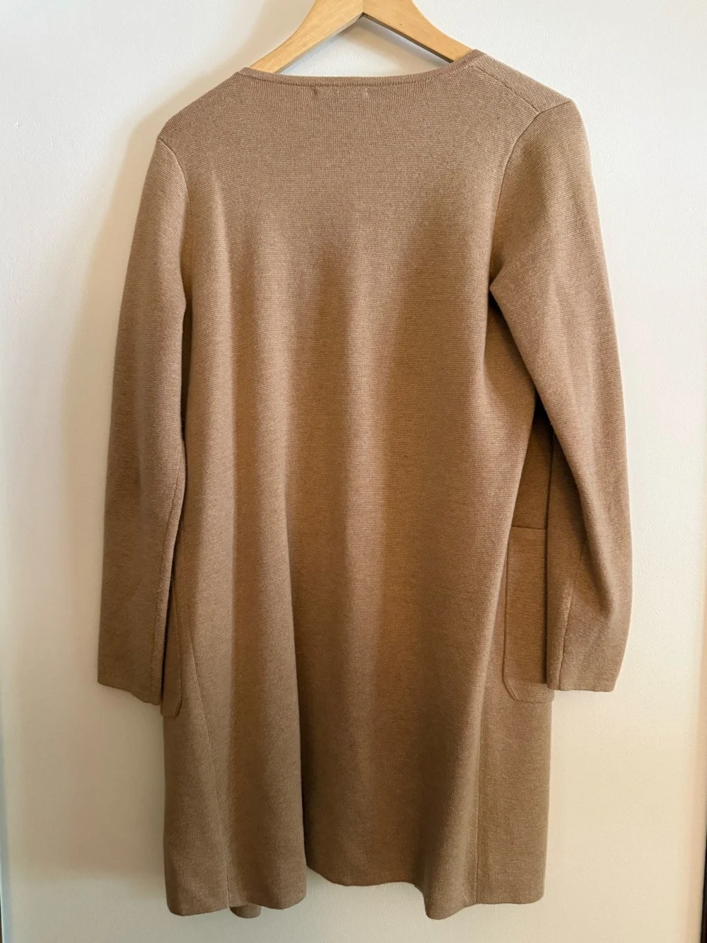J Crew Open-Front Camel Cardigan Sweater Wool Blend Classic Old Money XS